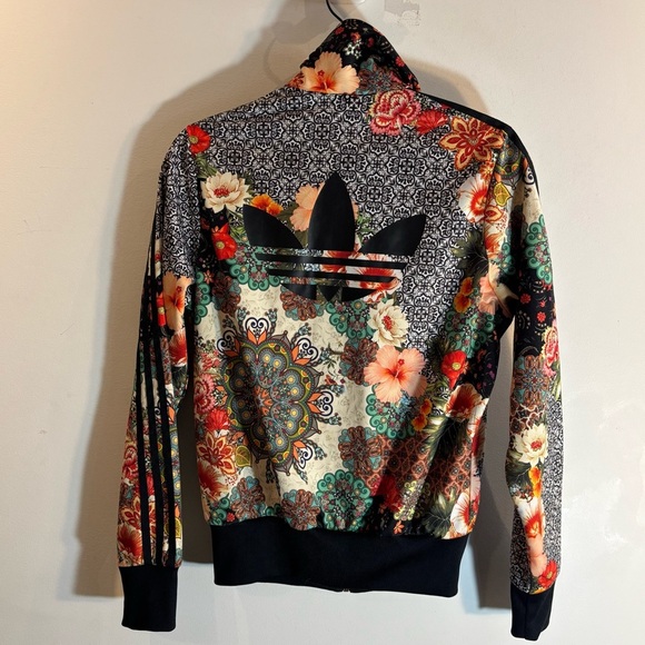 ADIDAS Sz S Floral Track Oversized Jacket Jardim Agharta - Picture 2 of 9